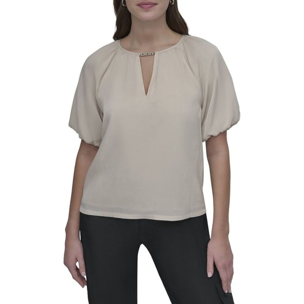 Dkny Womens  Puff Sleeve Top
